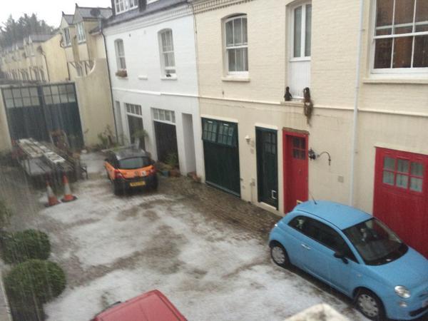 Miss A sent us this picture of hailstones at Eaton Grove in Hove 