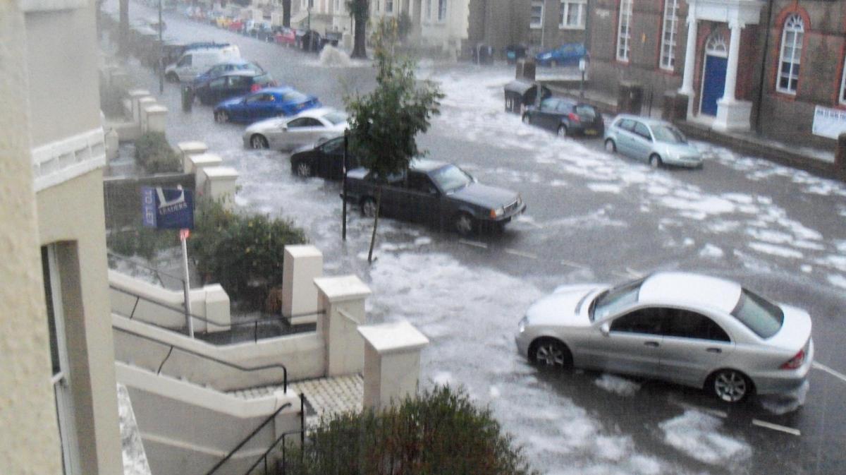 Dave Smiley sent this picture of flooding in Hove between 7am and 8am this morning.