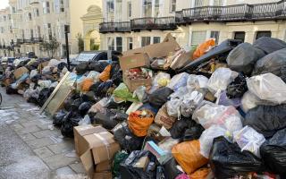 Stock photo of piled up rubbish in  Brighton