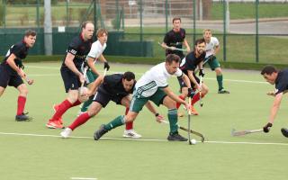 Joe Naughalty makes a tackle as Brighton's defence comes under pressure in the MHL Division One South match against Canterbury at Blatchington Mill last month. Photo: David Baker