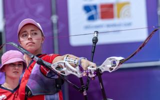 Bryony Pitman secured silver for Great Britain with her teammates in Colombia: credit - World Archery