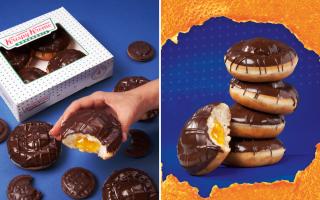 The new Jaffa Cake doughnut is available until October 9, 2022 (Krispy Kreme/McVitie's)