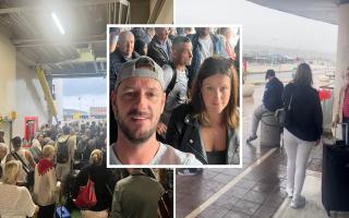 Martyn and Emma from Darlington say RyanAir failed to communicate with them after their flight was diverted to an Lanzarote, 130 miles away from Gran Canaria where they were meant to land. Picture: NORTHERN ECHO