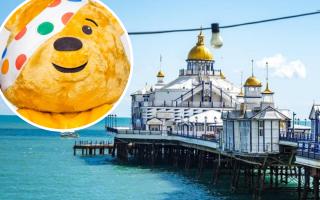 Teams from BBC South East and BBC Radio Sussex completed a 61-mile trek to Eastbourne Pier