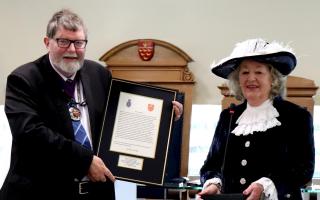 Councillor Peter Pragnell, chairman of East Sussex County Council, with the High Sheriff of East Sussex Jane King