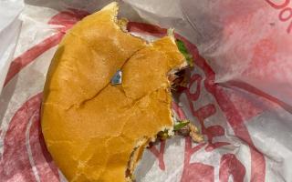 Sara said she was 'shocked' when she found a piece of metal in a cheeseburger from fast food chain Wendy's