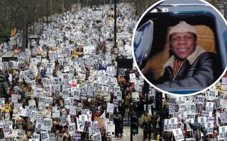 Around a million people, including Chris Eubank, took part in a demonstration through the streets of London in protest at the imminent invasion of Iraq in 2003
