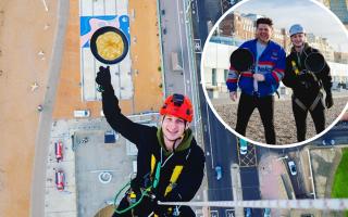 Capital FM presenter David Goodings and Brighton TikTok star Morgan M-James joined forces to attempt the 'world's highest pancake flip'