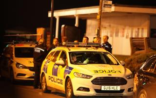 Several police officers were seen near the Travelodge on Worthing seafront