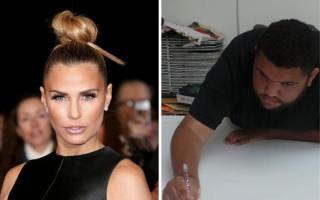 Katie Price's, left, son Harvey Price, right, is attempting to break a Guinness World Record
