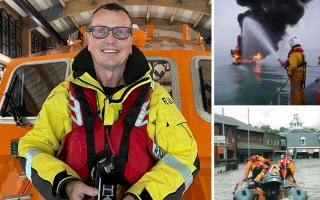 Simon Tugwell celebrates 40 years of service for the RNLI
