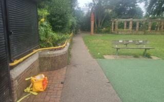 Litter in St Ann's Well Gardens, Brighton
