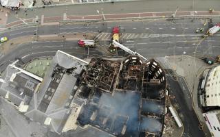 Drone pictures of the Royal Albion hotel fire