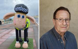 Peter James has criticised the damage to Shaun the Sheep charity statues