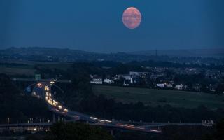 The harvest moon in Sussex skies