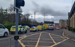 Emergency services responding to the incident in Crawley