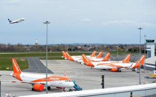 EasyJet planes on the ground