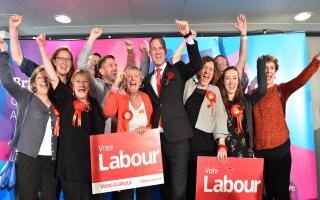 Peter Kyle and his overjoyed supporters last night