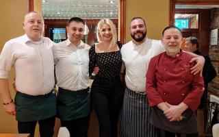Holly Willoughby with Buon Appetito team members