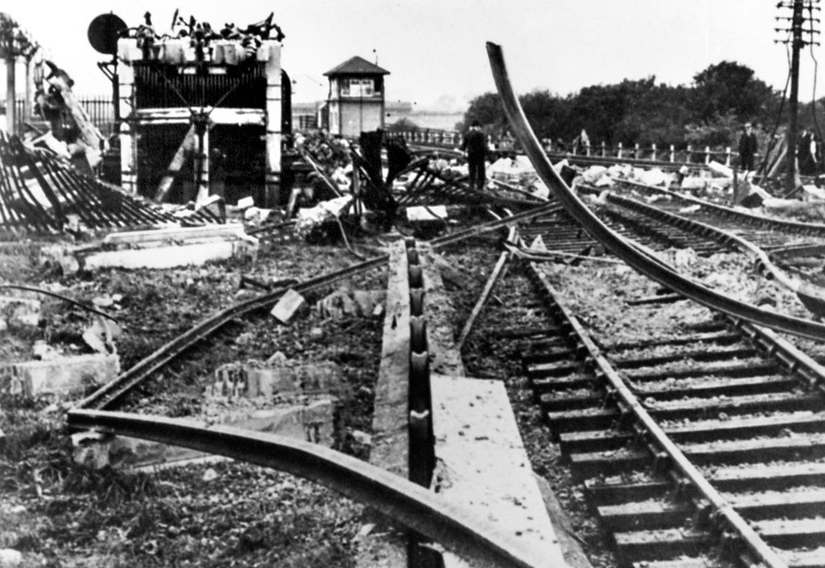 The Arun valley Railway bombed by the Germans in 1940. (LB-43)