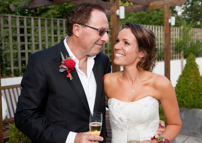 Peter James and his new wife Lara.  Picture: Graham Franks