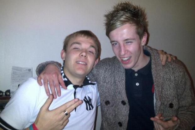 Kyle Witney (left) with his friend Matt Preece, who died in the crash
