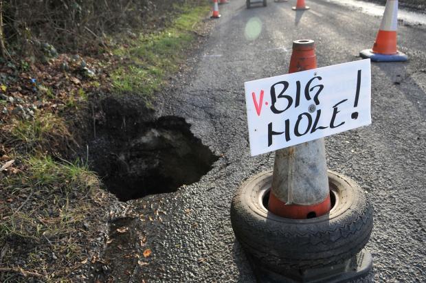 The size of the sinkhole has not yet been determined (stock photo)