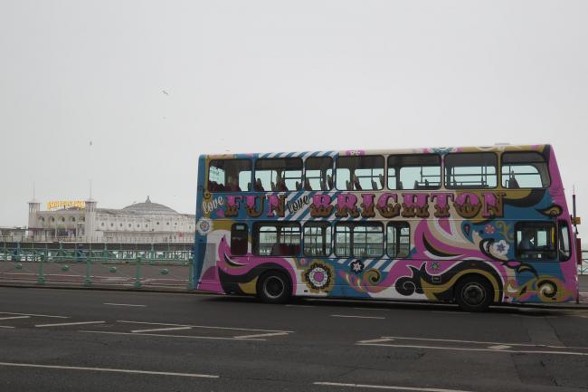 The new fun bus on the seafront