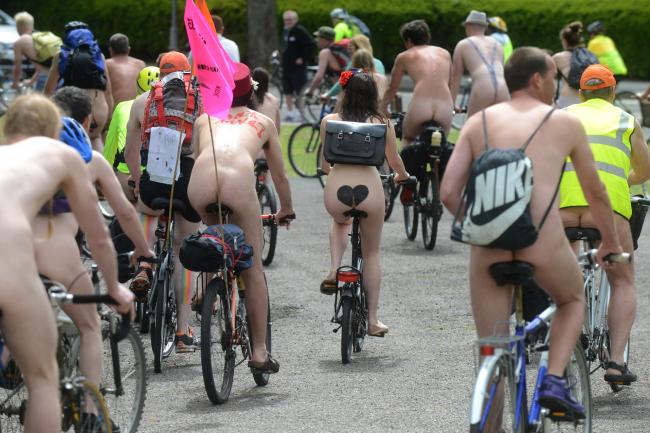 Participants of The Naked Bike Ride 2013.  Picture: Sam Stephenson