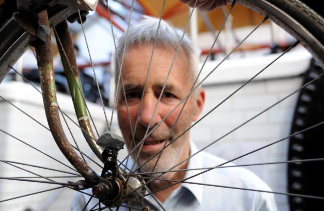 Argus columnist Adam Trimingham with his old bicycle