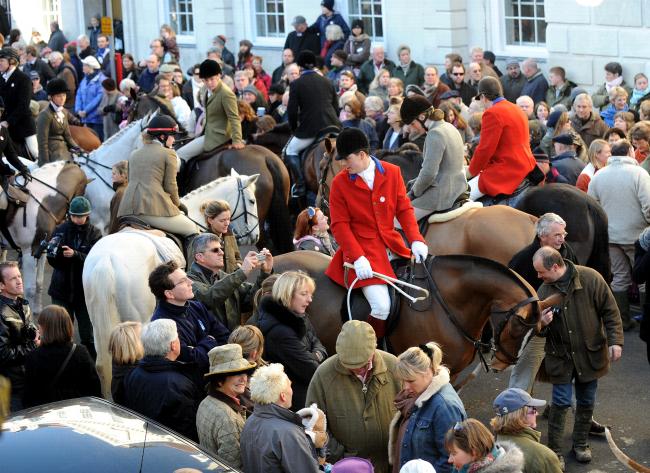 A large crowd turned out to see the Boxing Day hunt in Lewes (Photo Liz Finlayson)