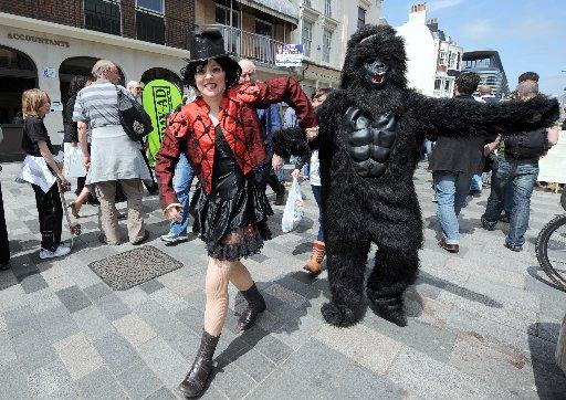 Festival Fringe performers showcase their performances a the Fringe City event in the city centre on May 9.
