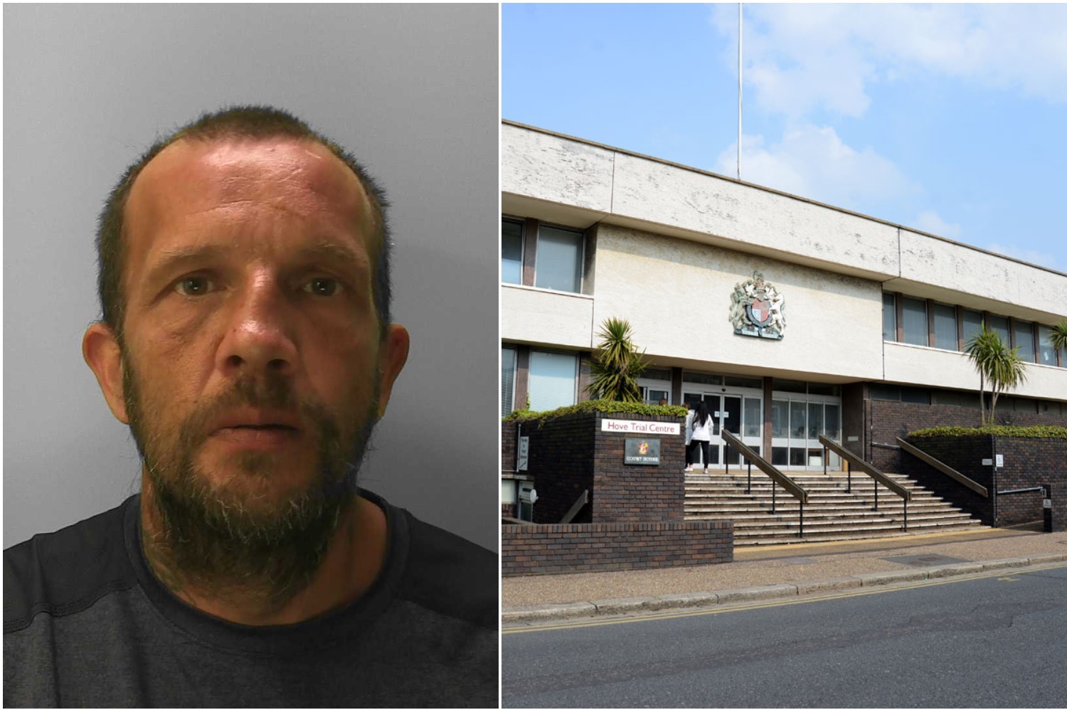 Thug smashed lamp over his head before chasing woman with a knife