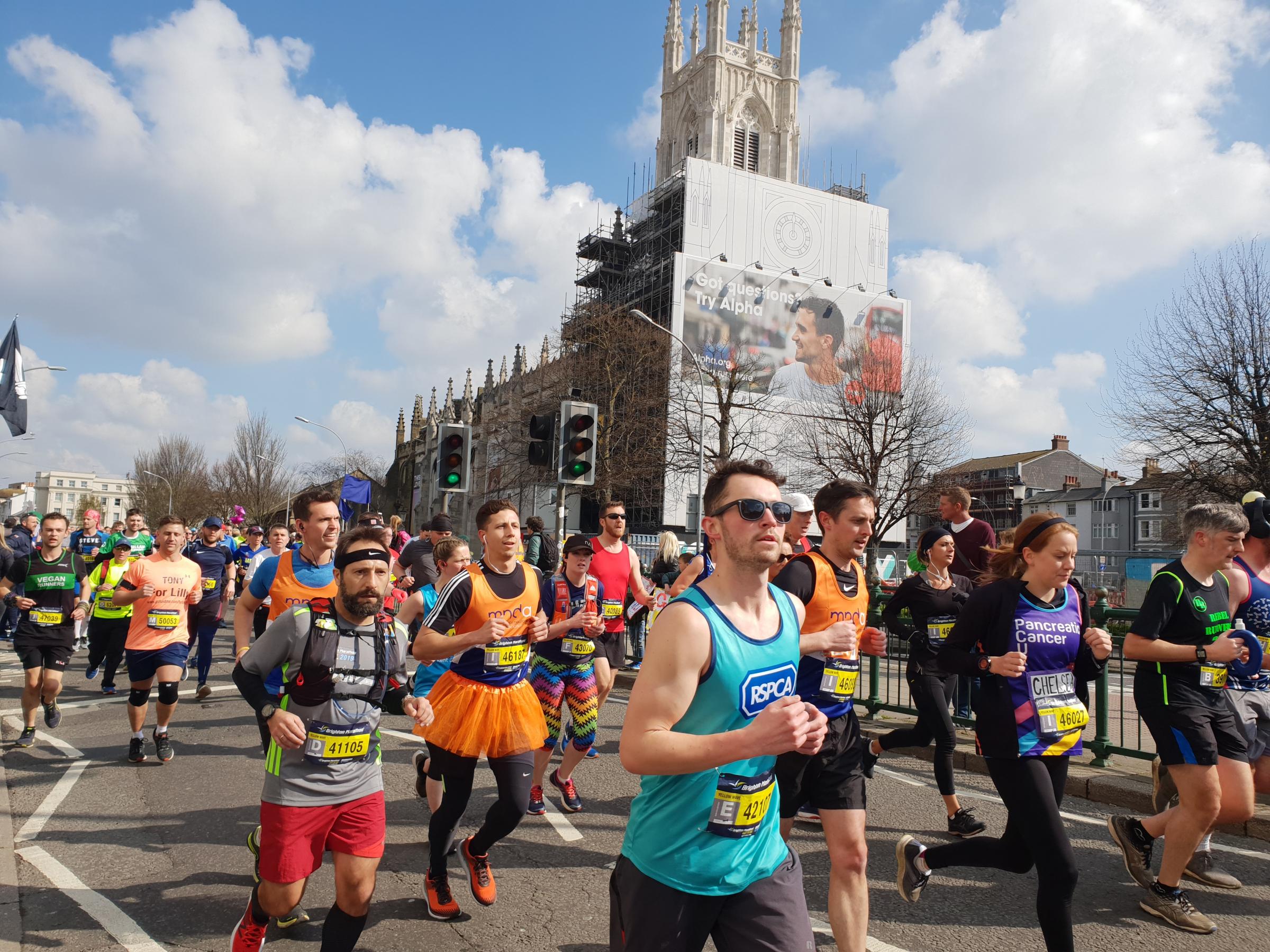 Thousands take part in the tenth Brighton Marathon