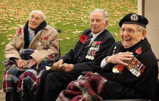 First World War veterans (left to right) Henry Allingham, Harry Patch and Bill Stone.